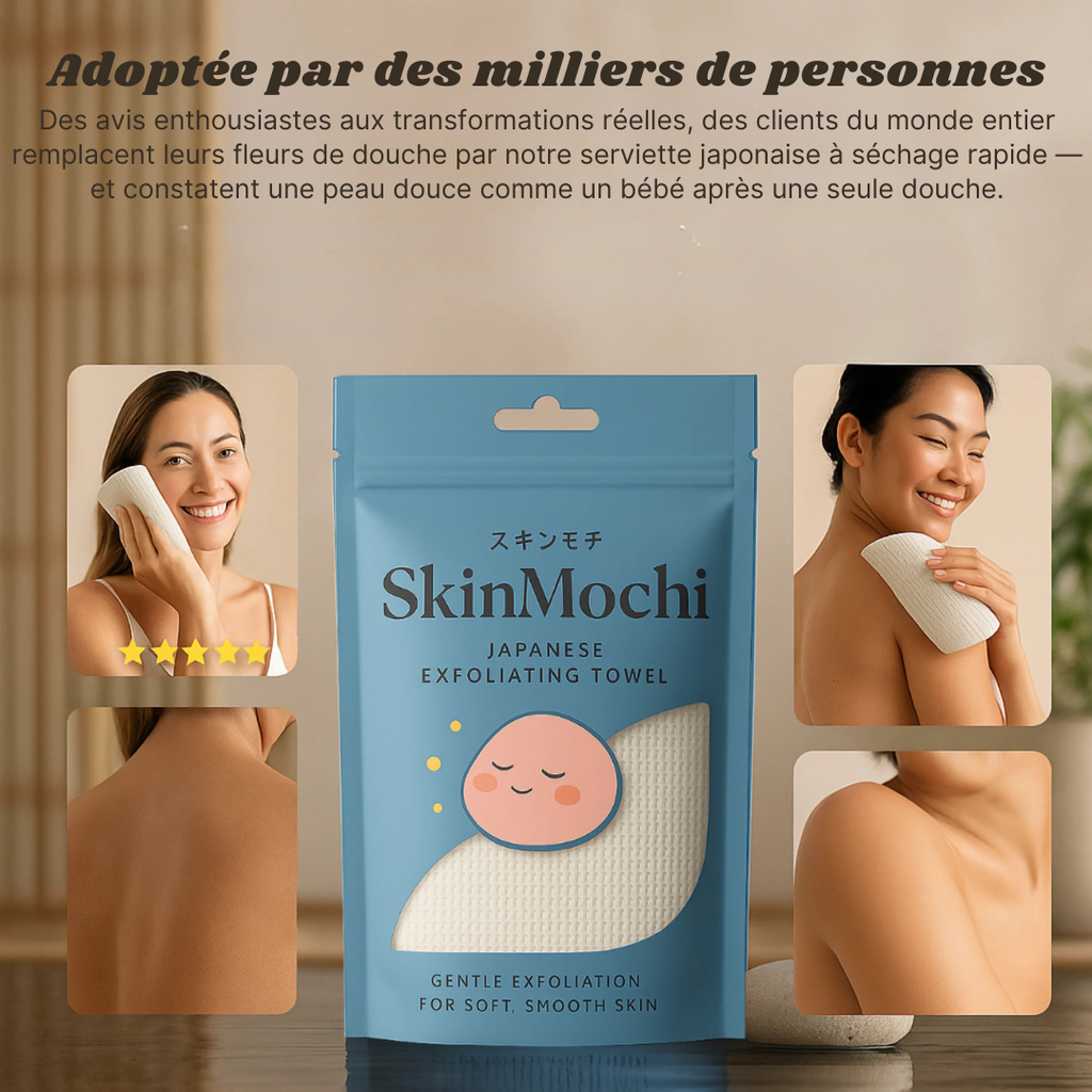 Serviette Japonaise exfoliante ultra-douce - SkinMochi™